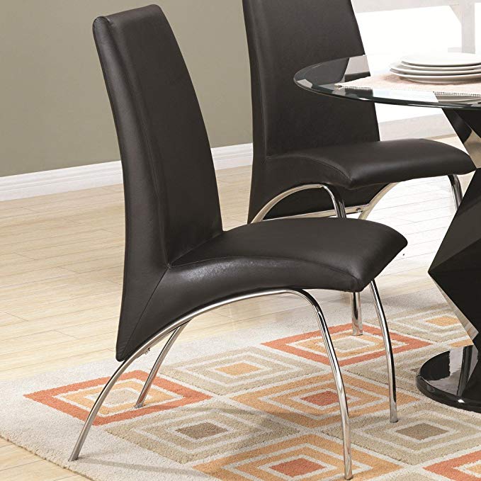 Coaster 120802 Ophelia Contemporary Vinyl and Metal Dining Chair - Pack of 2