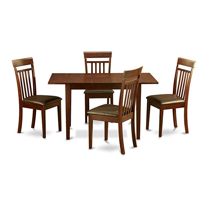 East West Furniture NOCA5-MAH-LC 5-Piece Kitchen Table Set