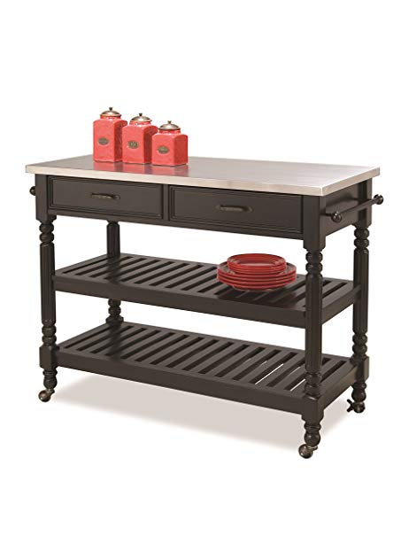 Home Styles 5218-951 Savanna Kitchen Cart, Black Finish