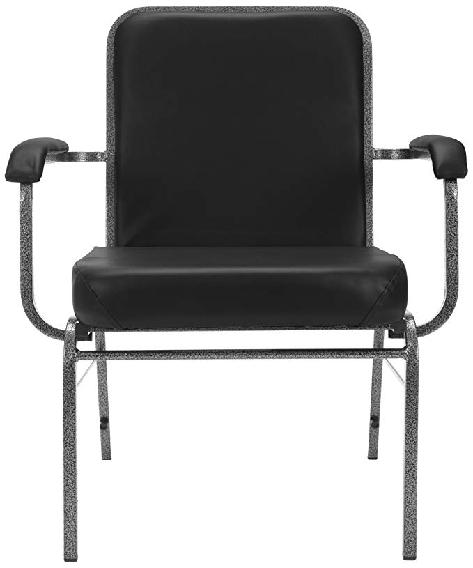 OFM Big and Tall Comfort Class Series Anti-Microbial/Anti-Bacterial Vinyl Arm Chair, Black