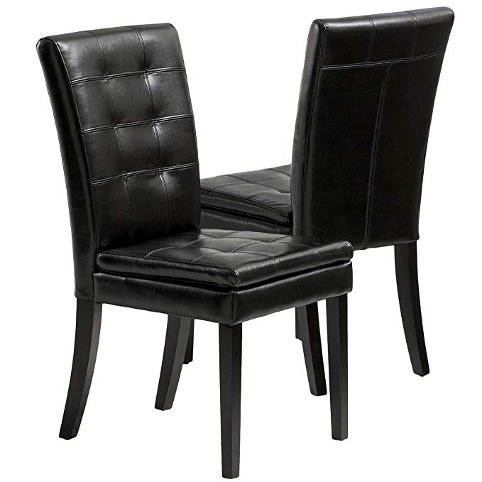 Best-selling Clayton Leather Dining Chair, Black, Set of 2