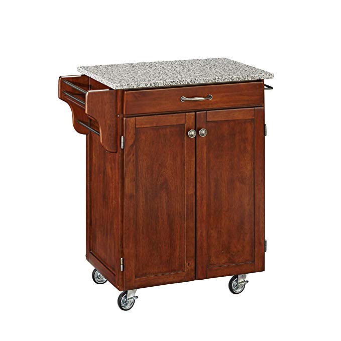 Home Styles 9001-0073 Create-a-Cart 9001 Series Cuisine Cart with Salt and Pepper Granite Top, Cherry, 32-1/2-Inch