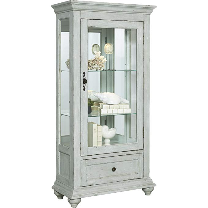 Pulaski P020025 Traditional Antique 2 Shelves Curio Display Cabinet with LED Light, 30