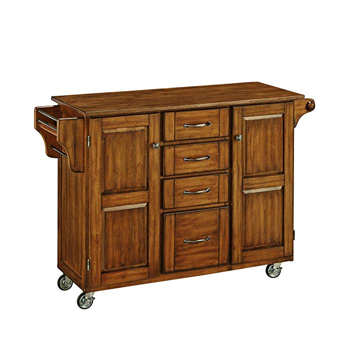 Home Styles 9100-1066G Create-a-Cart, Warm Oak Finish with Oak Top