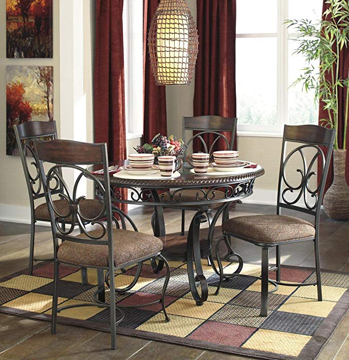 Signature Design by Ashley Glambrey Casual Dining Room Set with Dining Table and 4 x Dining Chair