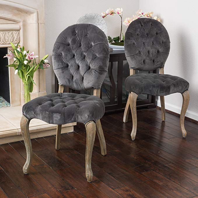 Christopher Knight Home 296546 Marianne Dining Chair (Set of 2), CHARCOAL