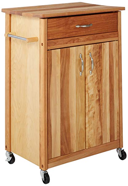 Catskill Craftsmen Butcher Block Cart with Flat Doors