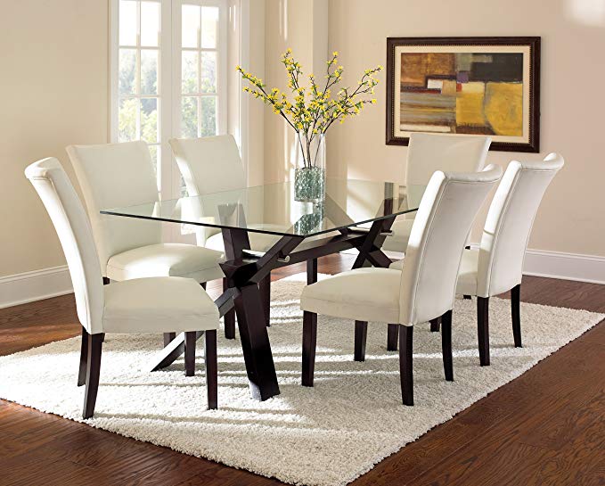 Steve Silver Company Berkley Glass Top Dining Table, 42