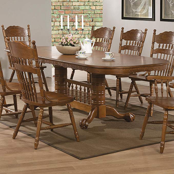 Coaster 104271-CO Brooks Oval Dining Table, Medium Oak