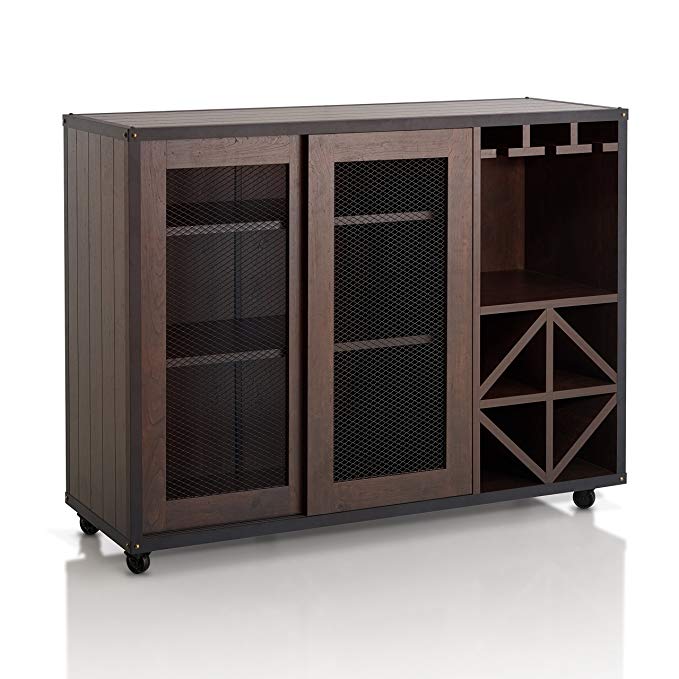 ioHOMES Sallos Multi Storage Buffet, Vintage Walnut