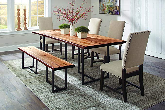 Scott Living Suthers Collection Natural Honey and Antique Black Dining Table