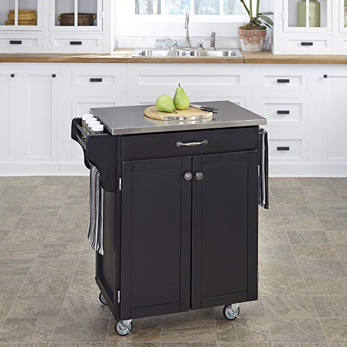 Home Styles 9001-0042 Create-a-Cart 9001 Series Cuisine Cart with stainless steel Top, Black, 32-1/2-Inch