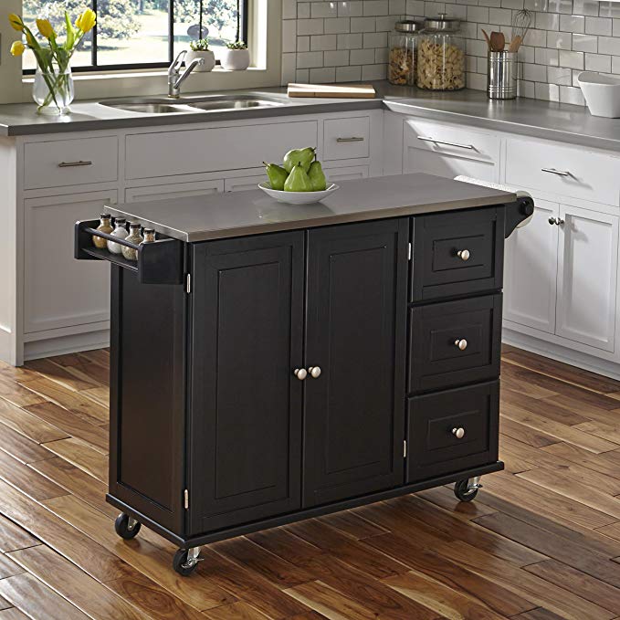 Home Styles 4513-95 Liberty Kitchen Cart with Stainless Steel Top, Black