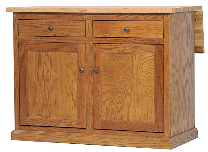 American Heartland Oak Kitchen Island in Light with Choice of Top