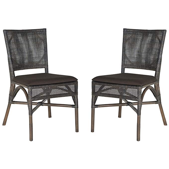 Safavieh Home Collection Capri Dark Side Chair, Dark Brown, Set of 2