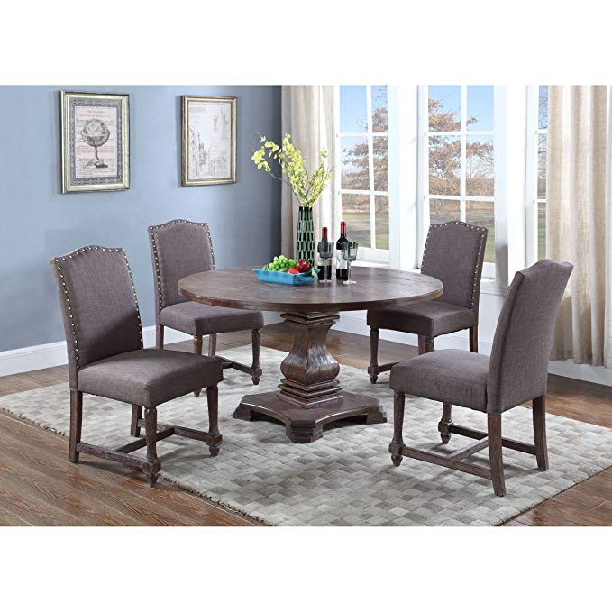 Best Master Furniture M084 Ellisburg Wooden 5 Piece Dining Set, Otter