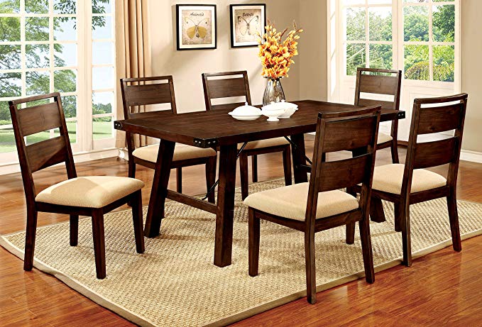 Furniture of America Zaria 7-Piece Industrial Dining Set