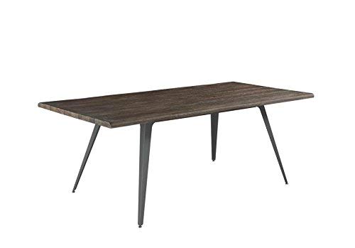 Scott Living Fremont Live Edge Dining Table Dark Rustic Brown and Gunmetal