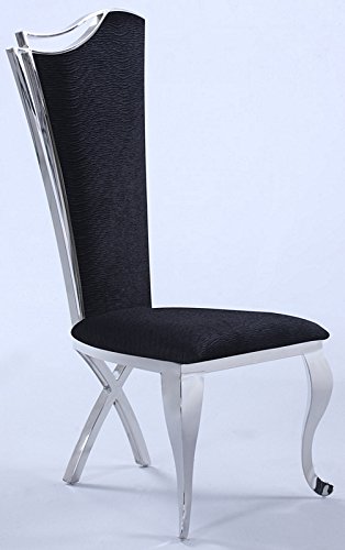 Milan Nikki Tall-Back Side Chair, Set of 2, Black