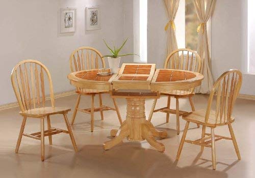 Tile Top Natural Dining Room Set Table Chair Chairs