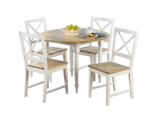 Target Marketing Systems TMS 5 Piece Virginia Dining Set, White/Natural