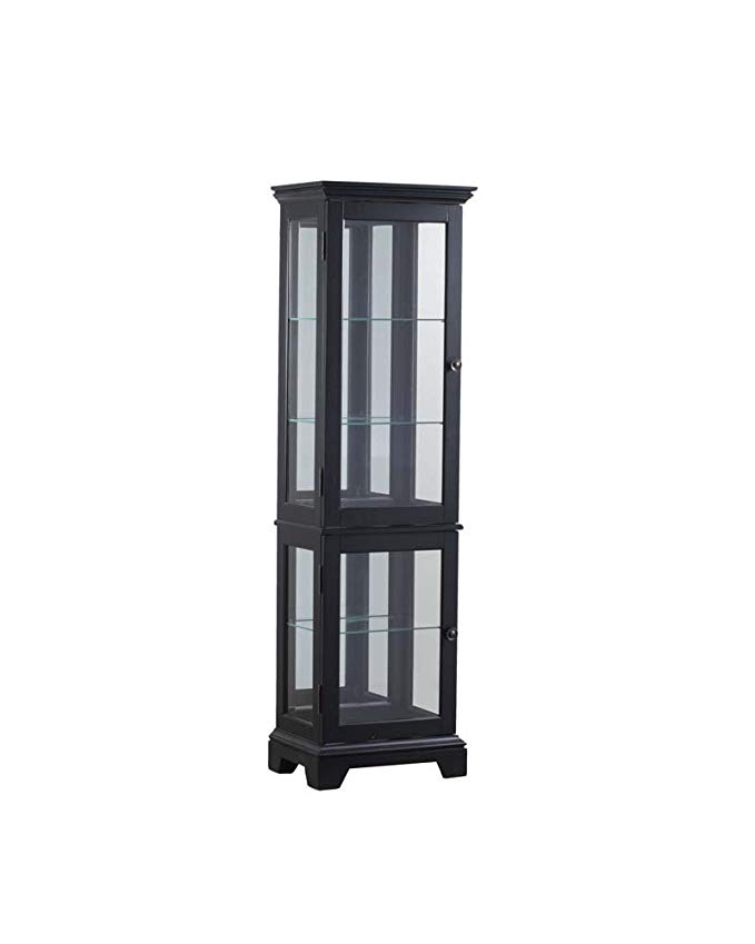 Powell Furniture 15A7049 Blackledge Small Wood Curio, BLACK