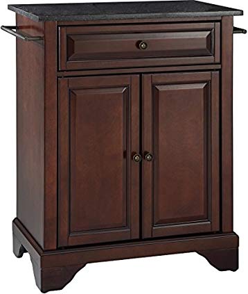 Crosley Furniture LaFayette Cuisine Kitchen Island with Solid Black Granite Top - Vintage Mahogany