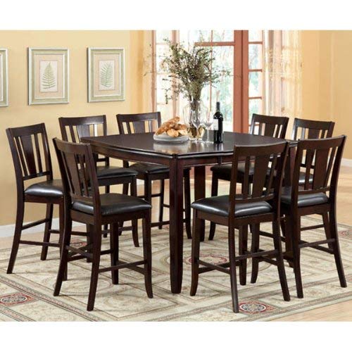 247SHOPATHOME IDF-3336PT-9PC-SET Dining-Room, 9-Piece Set, Espresso