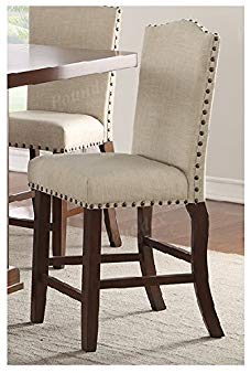 Set of 4 Cream Counter Height Chairs with Padded Seating