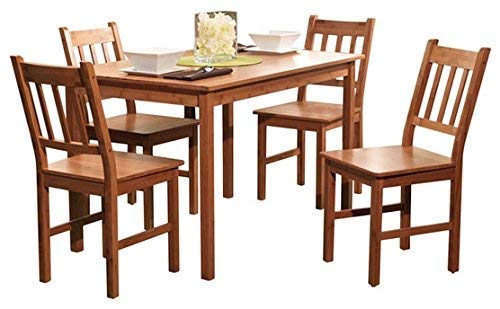 Edgeworth Dining Table Set for 4, Includes Table and 4 Chairs (Natural)