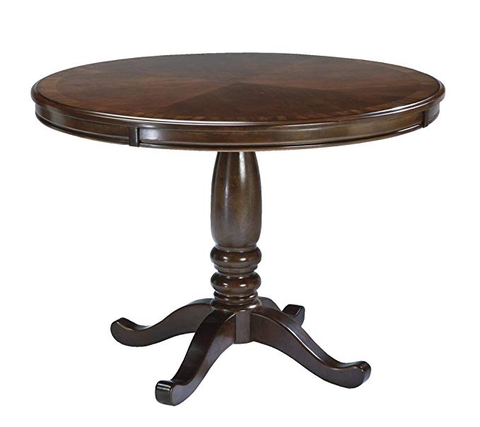 Ashley Express Round Dining Table in Medium Brown Finish