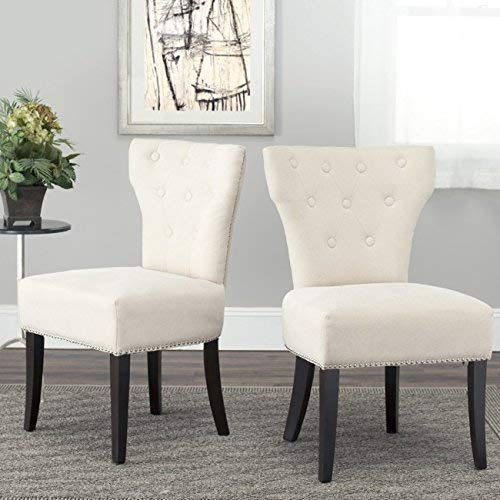 Safavieh Mercer Collection Jamie Cream Polyester Dining Chair, Set of 2