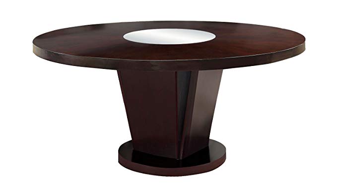 Furniture of America Telstars Round Dining Table with Lazy Susan, Espresso