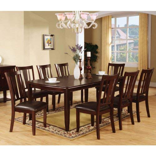 247SHOPATHOME IDF-3336T-9PC-SET Dining-Room, 9-Piece Set, Brown