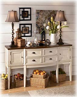 Signature Design by Ashley D583-60 Whitesburg Collection Dining Room Server, Brown/Cottage White