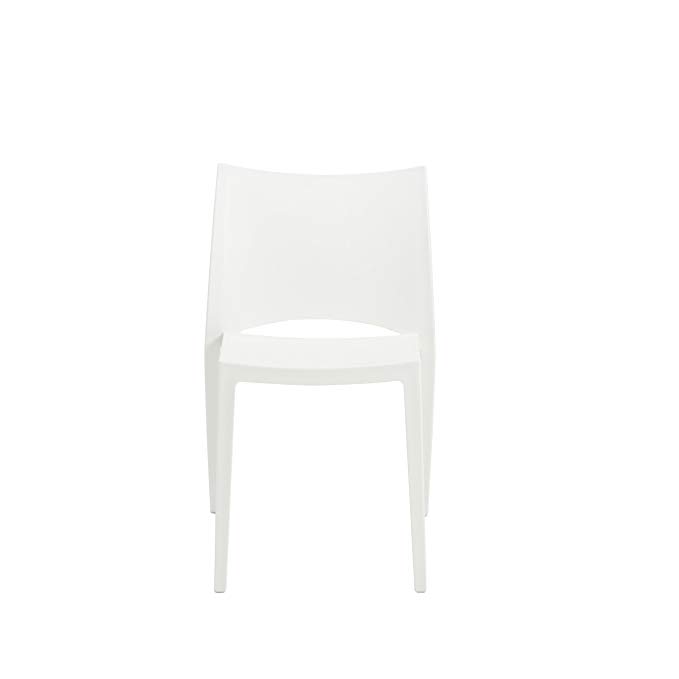 Eurø Style Leslie Indoor/Outdoor Side Dining Chair, Set of 4, White