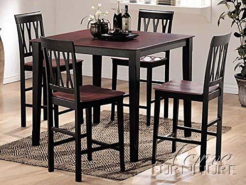 5 Piece Counter Height Dining Table in Espresso Finish by Acme