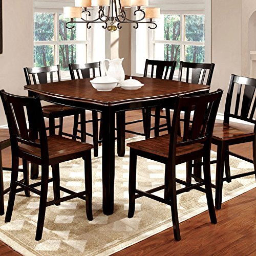 247SHOPATHOME IDF-3326BC-PT-7PC Dining-Room, 7-Piece Set, Black