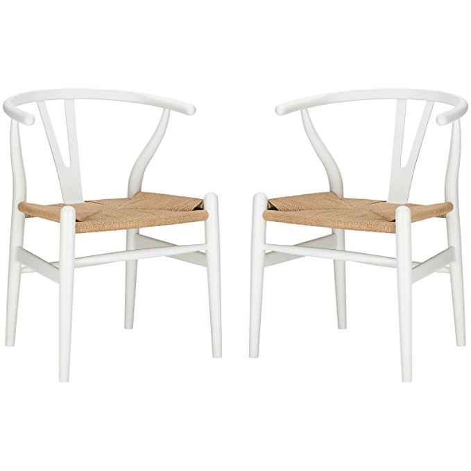 Poly and Bark Weave Chair in White (Set of 2)