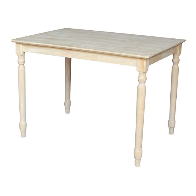 International Concepts Solid Wood Top Table with Turned Legs, Standard Height