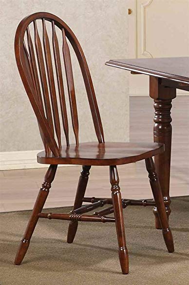 Sunset Trading Arrow Back Dining Chair in Chestnut Finish - Set of 2