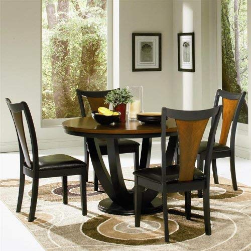 Coaster 102091 102092 Boyer 5 Piece Round Dining Table Side Chairs Set