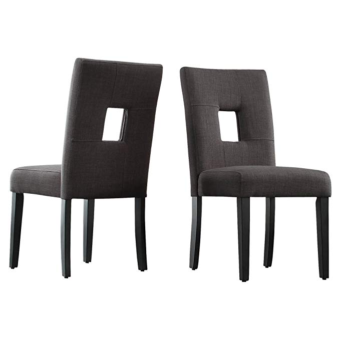 Chelsea Lane Upholstered Keyhole Dining Side Chair - Set of 2