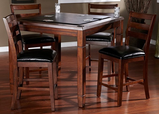 AHB Rosa Dining/Game Table with Flip Top - Mocha