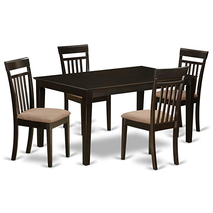 East West Furniture CAP5S-CAP-C 5-Piece Formal Dining Table Set