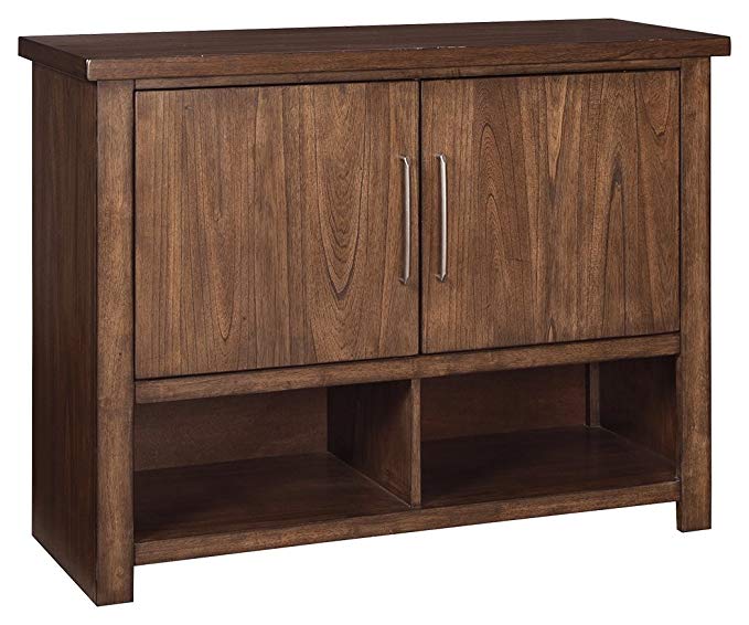 Ashley Furniture Signature Design - Zilmar Dining Room Server - Clean Lined Slab Design - Brown