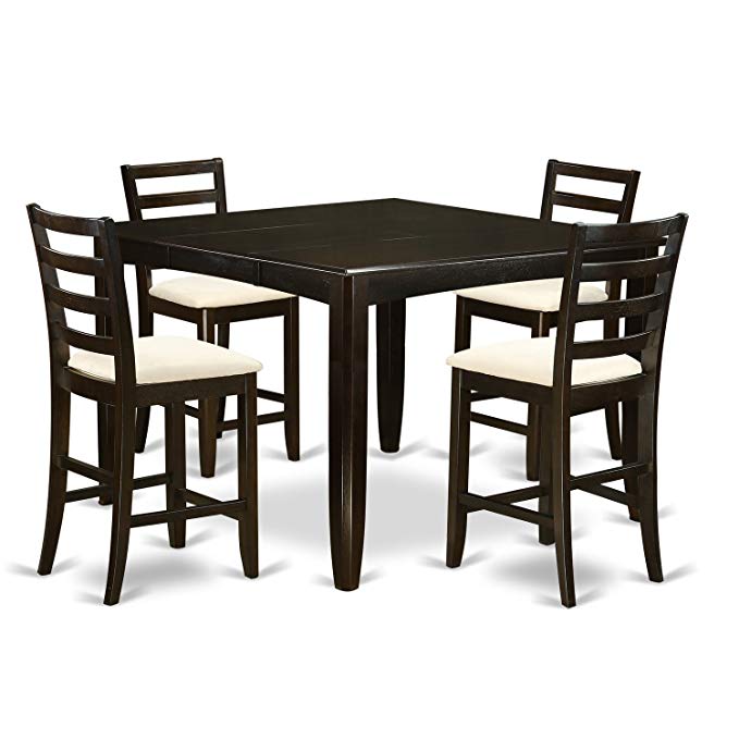 East West Furniture FAIR5-CAP-C 5-Piece Counter Height Table Set