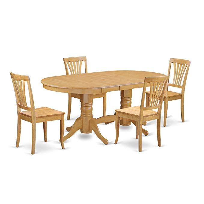 East West Furniture VAAV5-OAK-W 5-Piece Dining Table Set