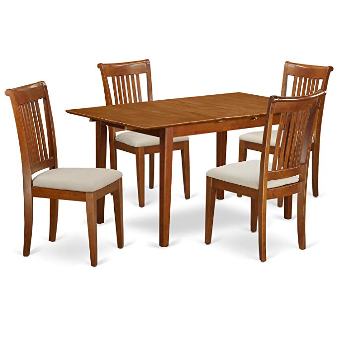 East West Furniture PSPO5-SBR-C 5-Piece Kitchen Table Set