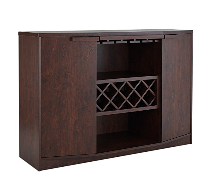 ioHOMES Annadel Wine Cabinet Buffet, Vintage Walnut